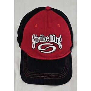 Strike King Bass Fishing Lures Spinner Bait Top Water Red Strapback Baseball Cap